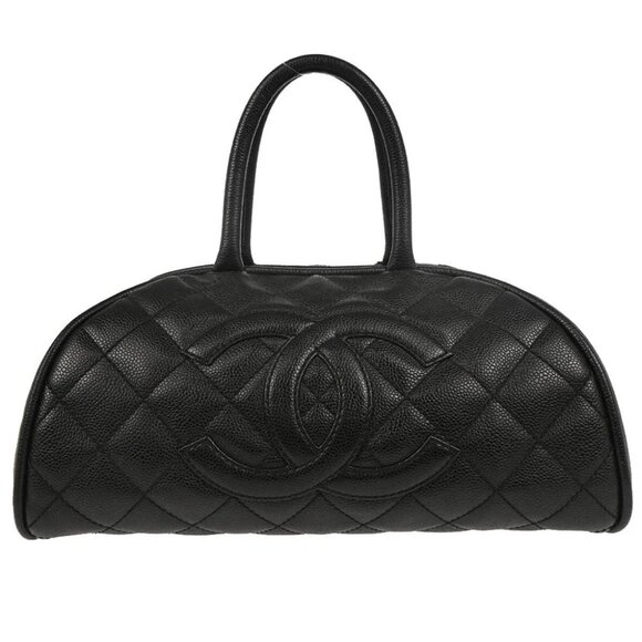 Chanel Black Calfskin Bowling Bag 37 165203 - Picture 1 of 11